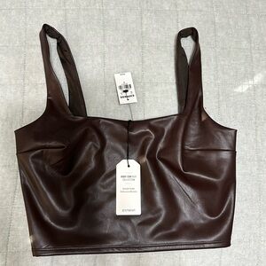 NWT Express faux leather crop top. Size small!